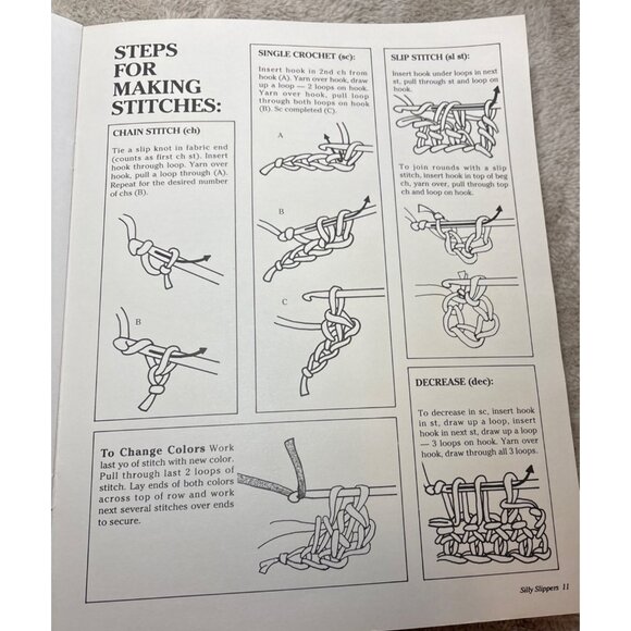 Bouquet Silly Slippers Fun Crochet Pattern Book By Pam Noel 1991 - Picture 4 of 5